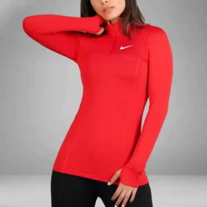 تیشرت فینگردار نیم زیپ ورزشی زنانه نایک مدل TF1